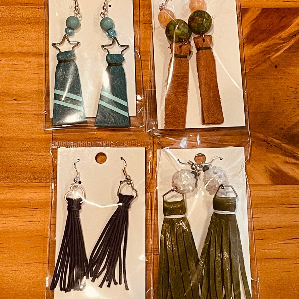 100% handmade leather earrings
